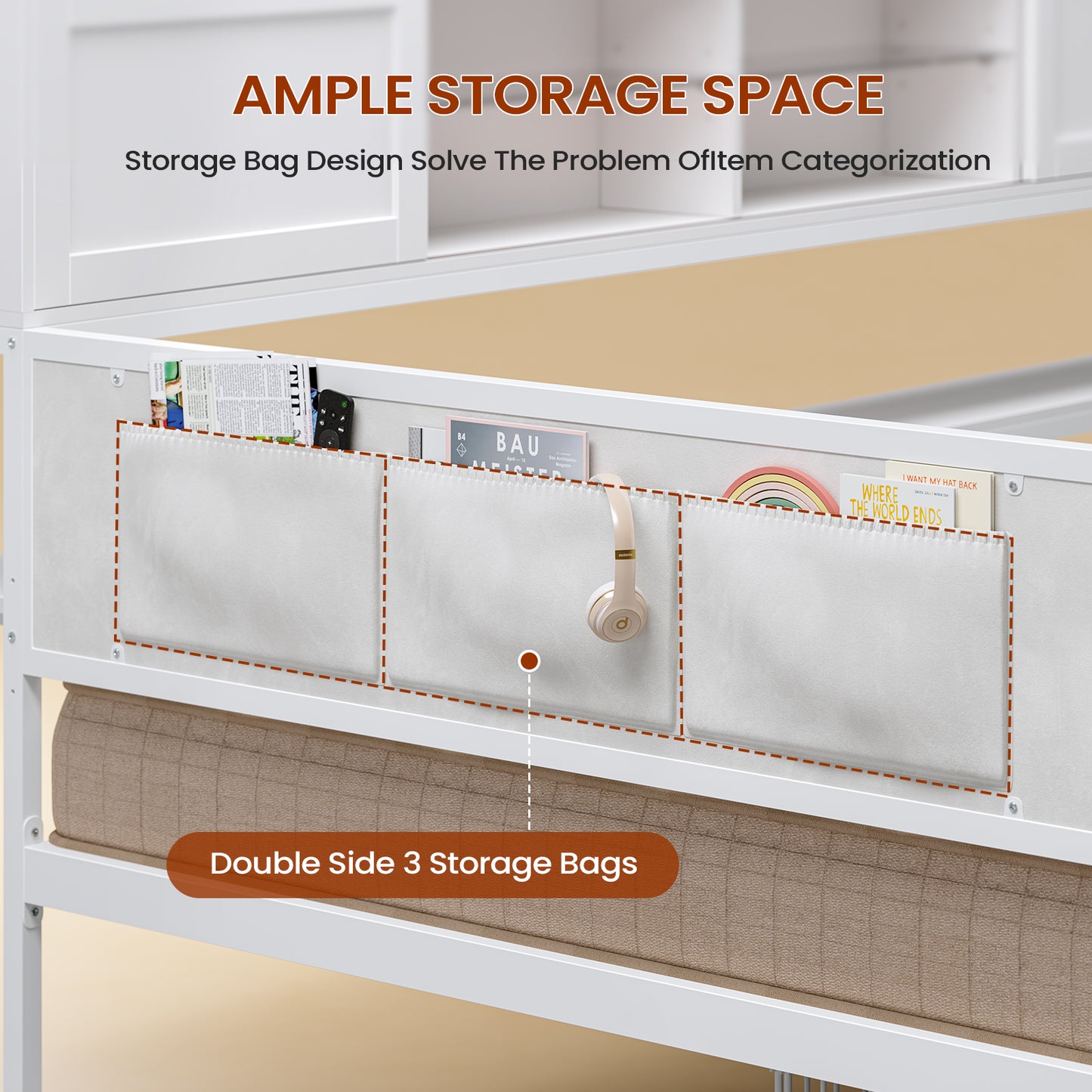 Twin Size Corner Bed Frame With Charging Station and LED Lights, Modern Metal Daybed Bed Frame with Desk and 2 Storage Drawers, White